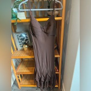 Brown 90s style gauze dress